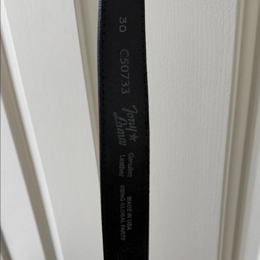 Tony Lama Black Leather Belt with Subtle Branding - Picture 9 of 9